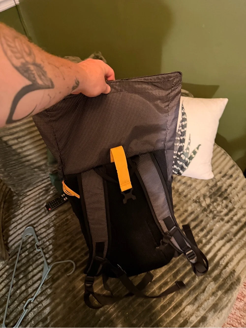 Helly Hansen X Puma Gray and Yellow Roll-Top Backpack with Puma Logo